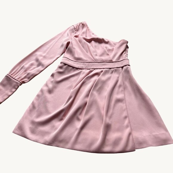 NBD x Revolve size M Ballet Pink Elijah One Shoulder Coquette Mini Dress - Picture 2 of 16